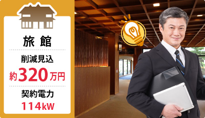 静岡県のリゾートホテル：年間削減280万円 年間削減率：7.0%